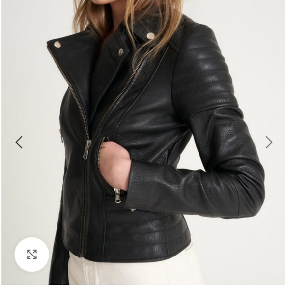 Barneys Moto Black Leather Jacket - Picture 3 of 10